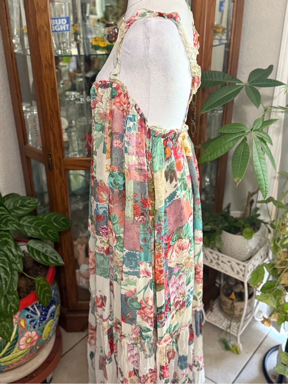 Anthropologie Chiffon Shift Patchwork Midi  Dress - Picture 5 of 9